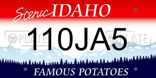 110JA5 Idaho License Plate