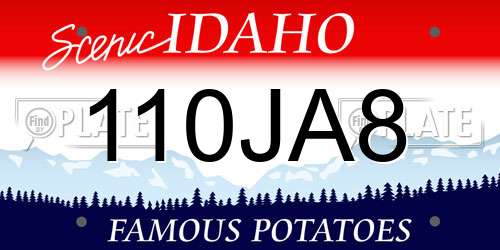 110JA8 Idaho License Plate