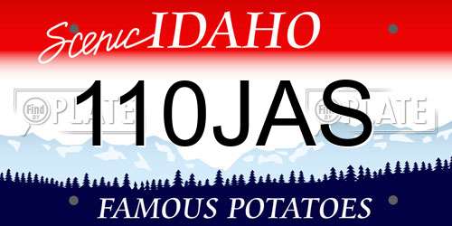 110JAS Idaho License Plate