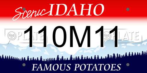 110M11 Idaho License Plate