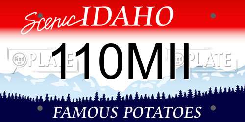 110MII Idaho License Plate