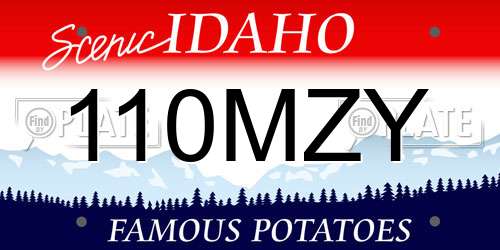 110MZY Idaho License Plate