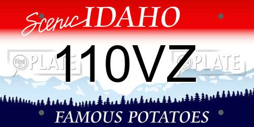110VZ Idaho License Plate