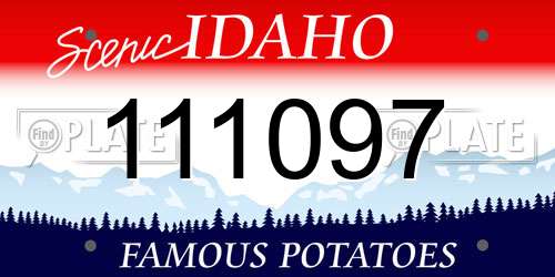 111097 Idaho License Plate