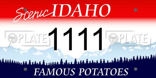 1111 Idaho License Plate