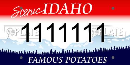 1111111 Idaho License Plate