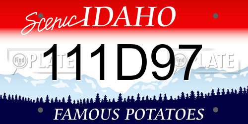 111D97 Idaho License Plate