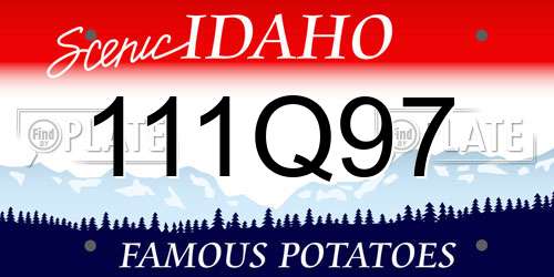 111Q97 Idaho License Plate