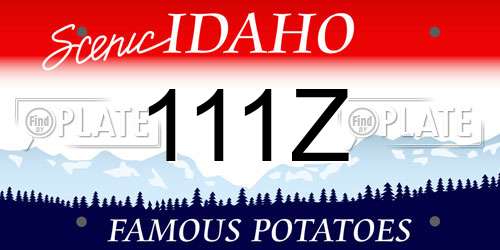 111Z Idaho License Plate