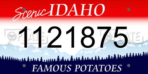 1121875 Idaho License Plate