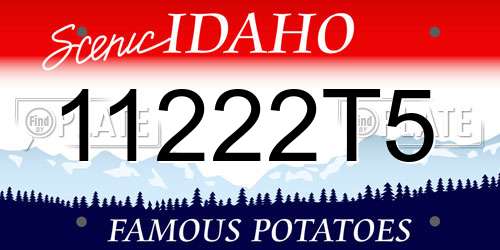 11222T5 Idaho License Plate