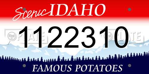 1122310 Idaho License Plate