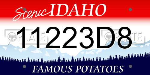 11223D8 Idaho License Plate