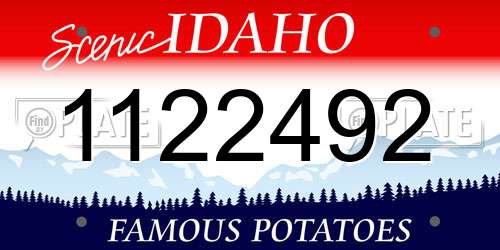 1122492 Idaho License Plate