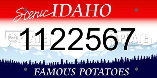 1122567 Idaho License Plate