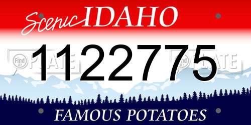 1122775 Idaho License Plate