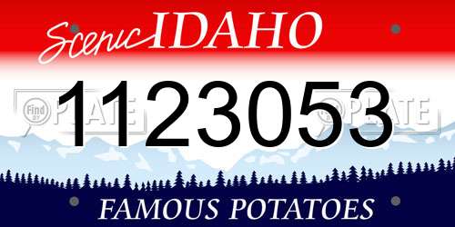 1123053 Idaho License Plate
