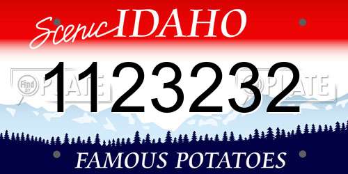 1123232 Idaho License Plate
