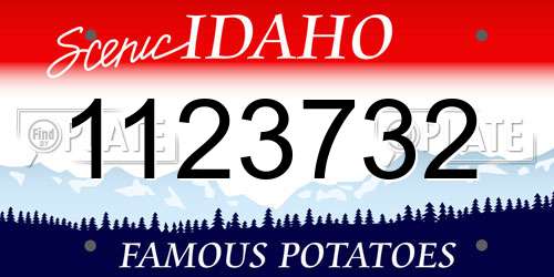 1123732 Idaho License Plate