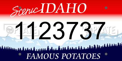 1123737 Idaho License Plate