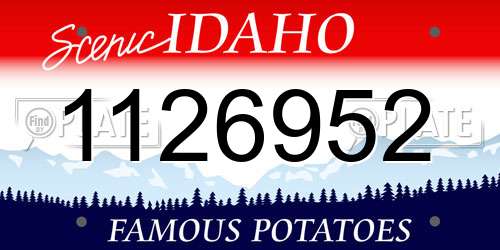 1126952 Idaho License Plate
