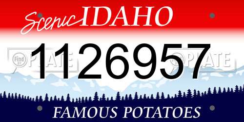 1126957 Idaho License Plate