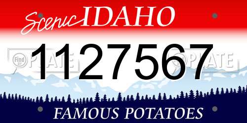 1127567 Idaho License Plate