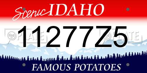 11277Z5 Idaho License Plate