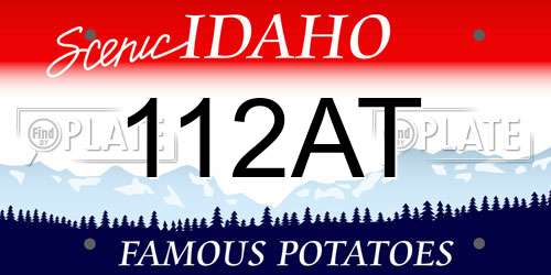 112AT Idaho License Plate