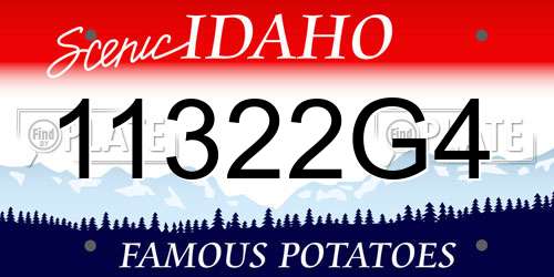 11322G4 Idaho License Plate