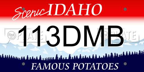 113DMB Idaho License Plate