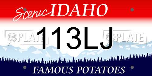 113LJ Idaho License Plate