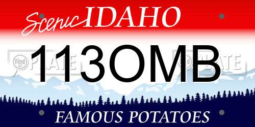 113OMB Idaho License Plate