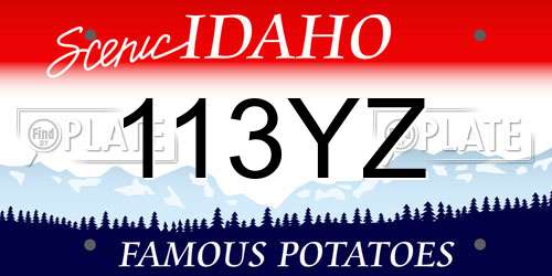 113YZ Idaho License Plate