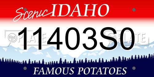 11403S0 Idaho License Plate