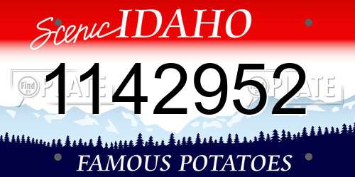 1142952 Idaho License Plate