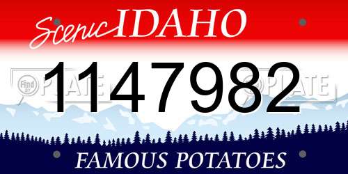 1147982 Idaho License Plate