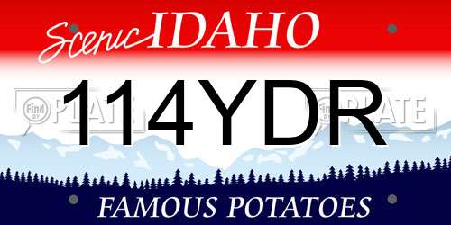 114YDR Idaho License Plate