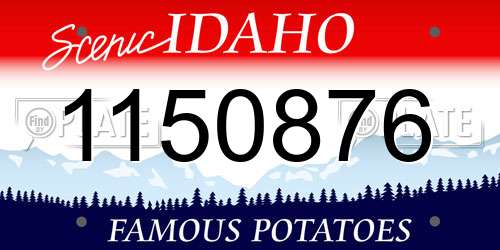 1150876 Idaho License Plate