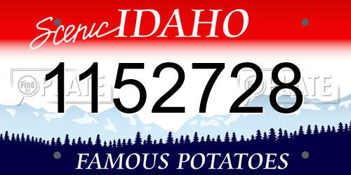 1152728 Idaho License Plate
