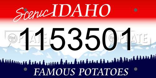 1153501 Idaho License Plate
