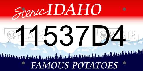 11537D4 Idaho License Plate