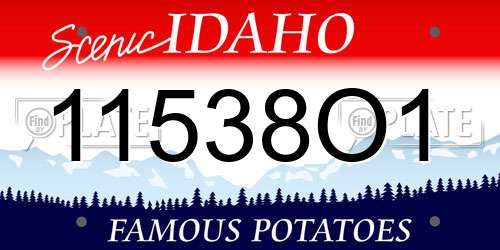 11538O1 Idaho License Plate