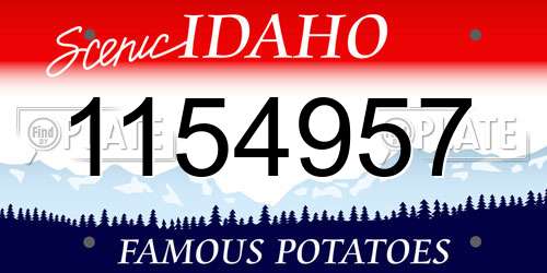 1154957 Idaho License Plate