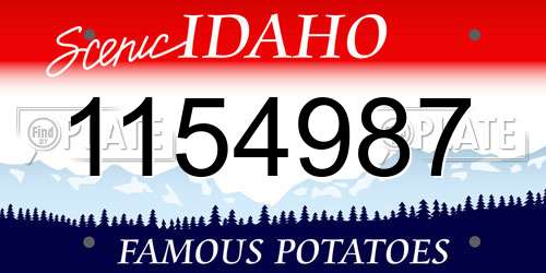1154987 Idaho License Plate