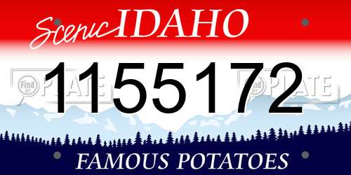 1155172 Idaho License Plate