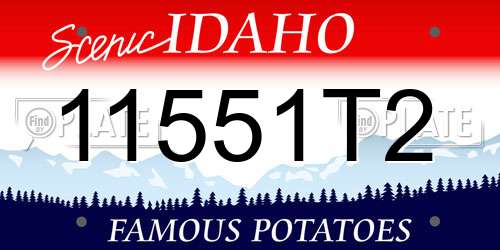 11551T2 Idaho License Plate