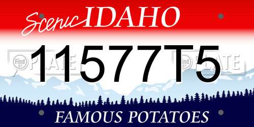 11577T5 Idaho License Plate