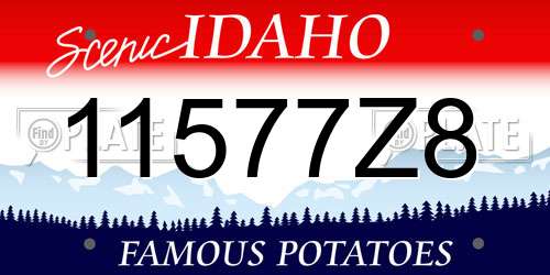 11577Z8 Idaho License Plate