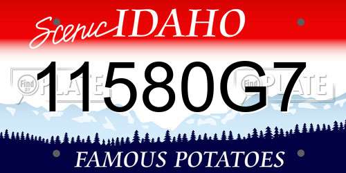 11580G7 Idaho License Plate